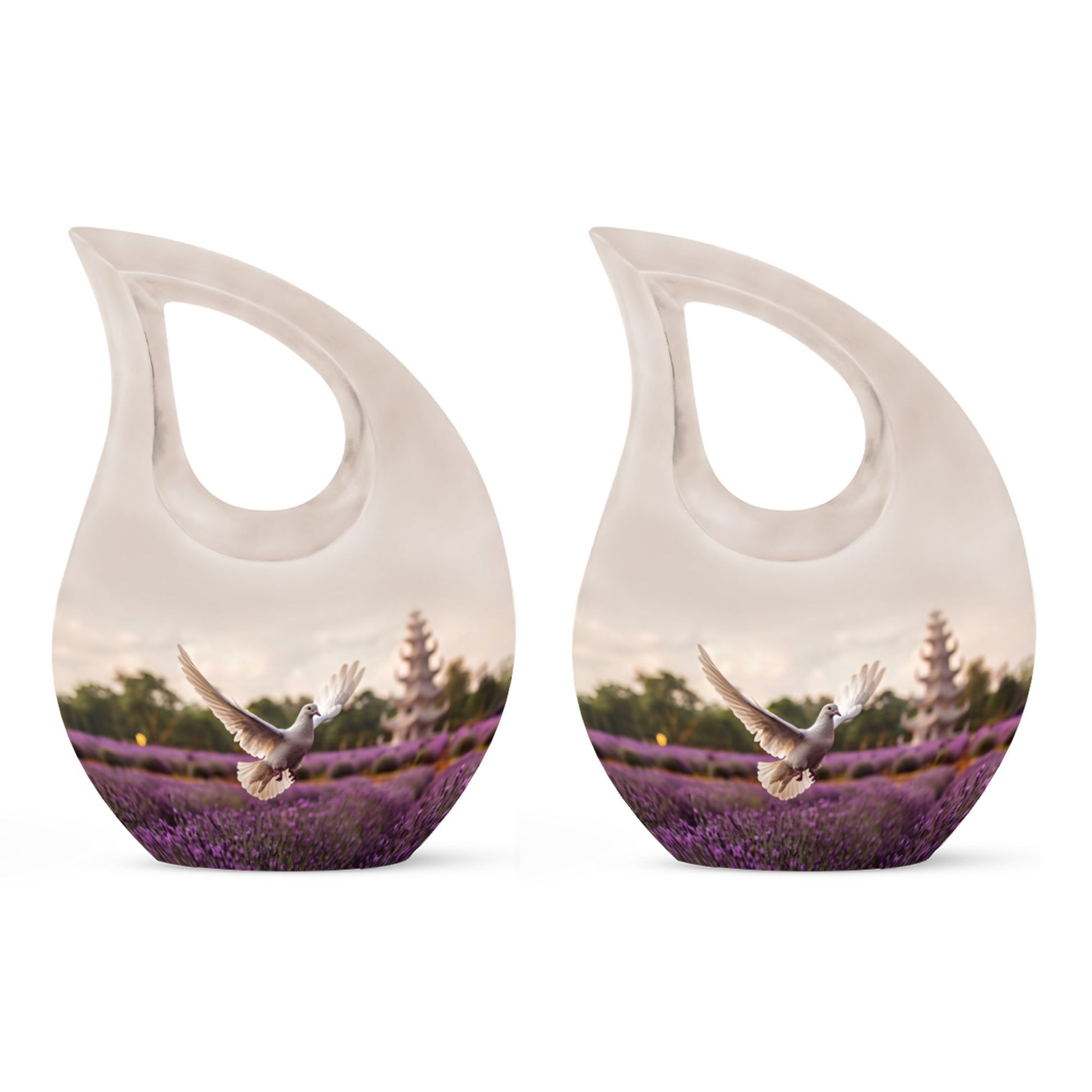 White Dove On Purple Theme 3 Inch Keepsake Pack of 2