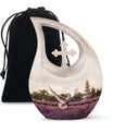10-inch White Dove on Purple Personalized Urn