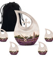 White Dove On Purple Eternity - Memorial Urn for Restful Bliss