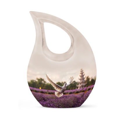 10-inch White Dove on Purple Personalized Urn