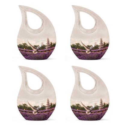 10-inch White Dove on Purple Personalized Urn