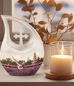 10-inch White Dove on Purple Personalized Urn