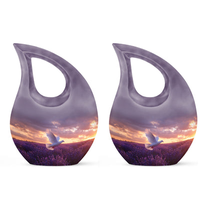 White Dove On Purple Theme 3 Inch Keepsake Pack of 2