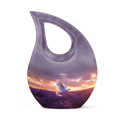 10-inch Large Cross Drop Purple Urn