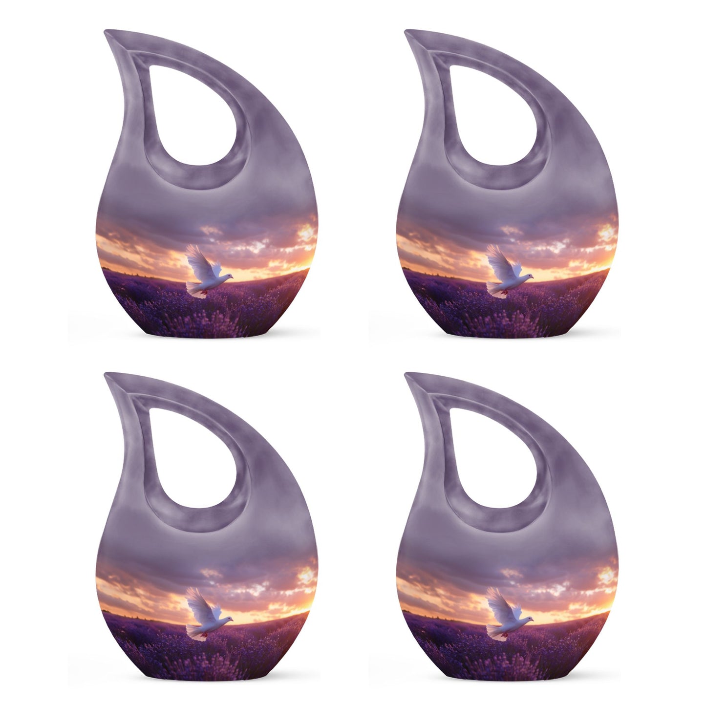 10-inch Large Cross Drop Purple Urn