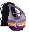White Dove On Purple Theme Large Urn 10 Inch