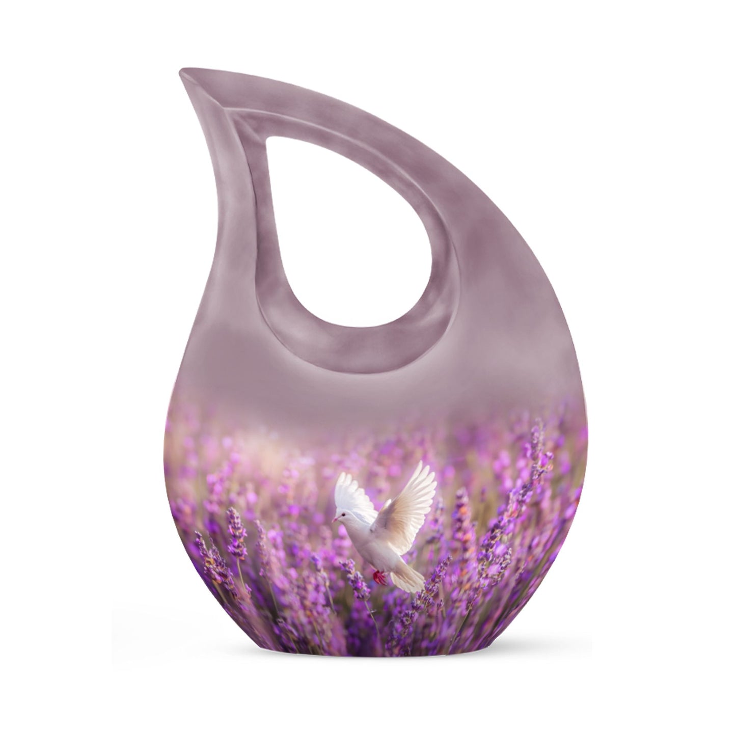 White Dove On Purple Theme 3 Inch Keepsake