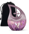 White Dove on Purple Modern Ashes Urn: A Divine Home