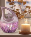 White Dove On Purple, 10 inch Modern Memorial Urn