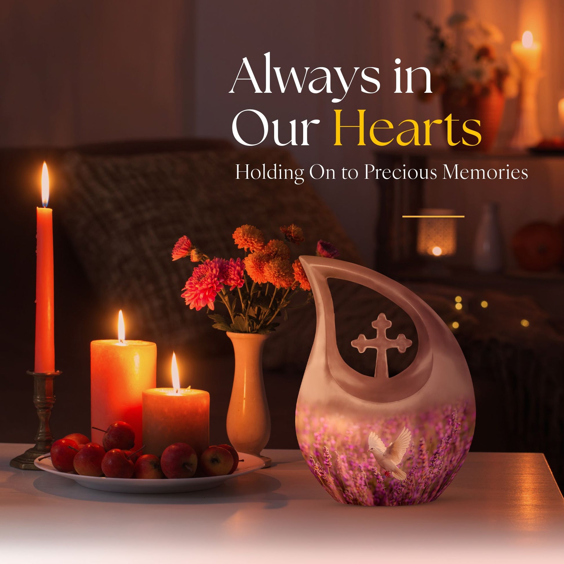 White Dove On Purple, 10 inch Modern Memorial Urn