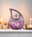 White Dove On Purple, 10 inch Modern Memorial Urn