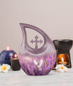 White Dove On Purple, 10 inch Modern Memorial Urn