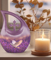 10-inch personalized White Dove on Purple urn