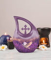 10-inch personalized White Dove on Purple urn