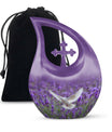 Cross Drop design Purple Urn