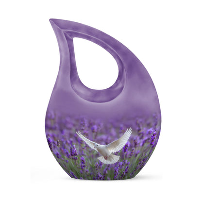 Cross Drop design Purple Urn