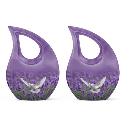 Cross Drop design Purple Urn