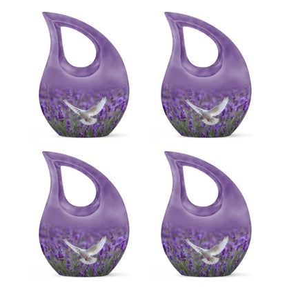 Cross Drop design Purple Urn