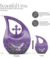 Cross Drop design Purple Urn