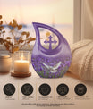 Cross Drop design Purple Urn