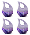 White Dove On Purple Theme 3 Inch Keepsake Pack of 4