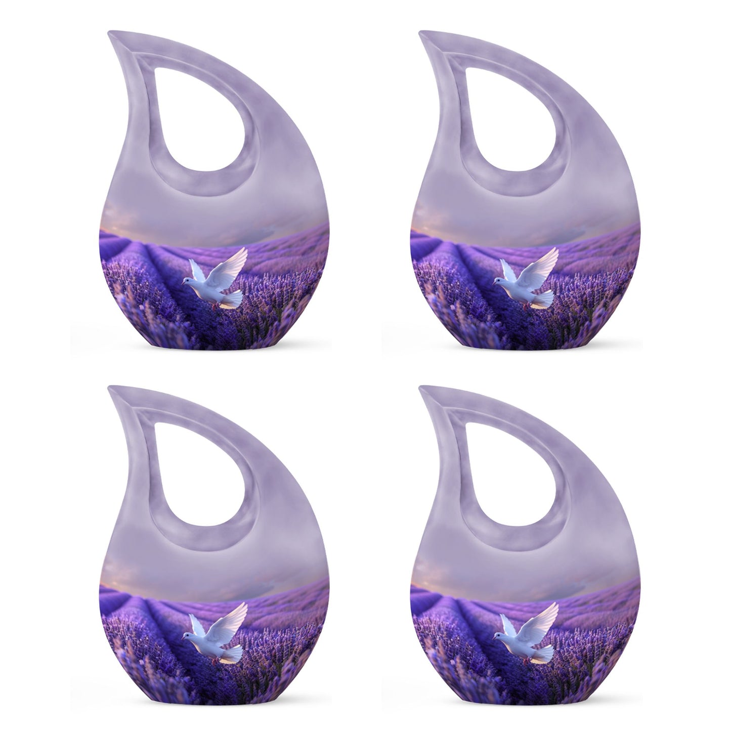White Dove On Purple Meadow Urn