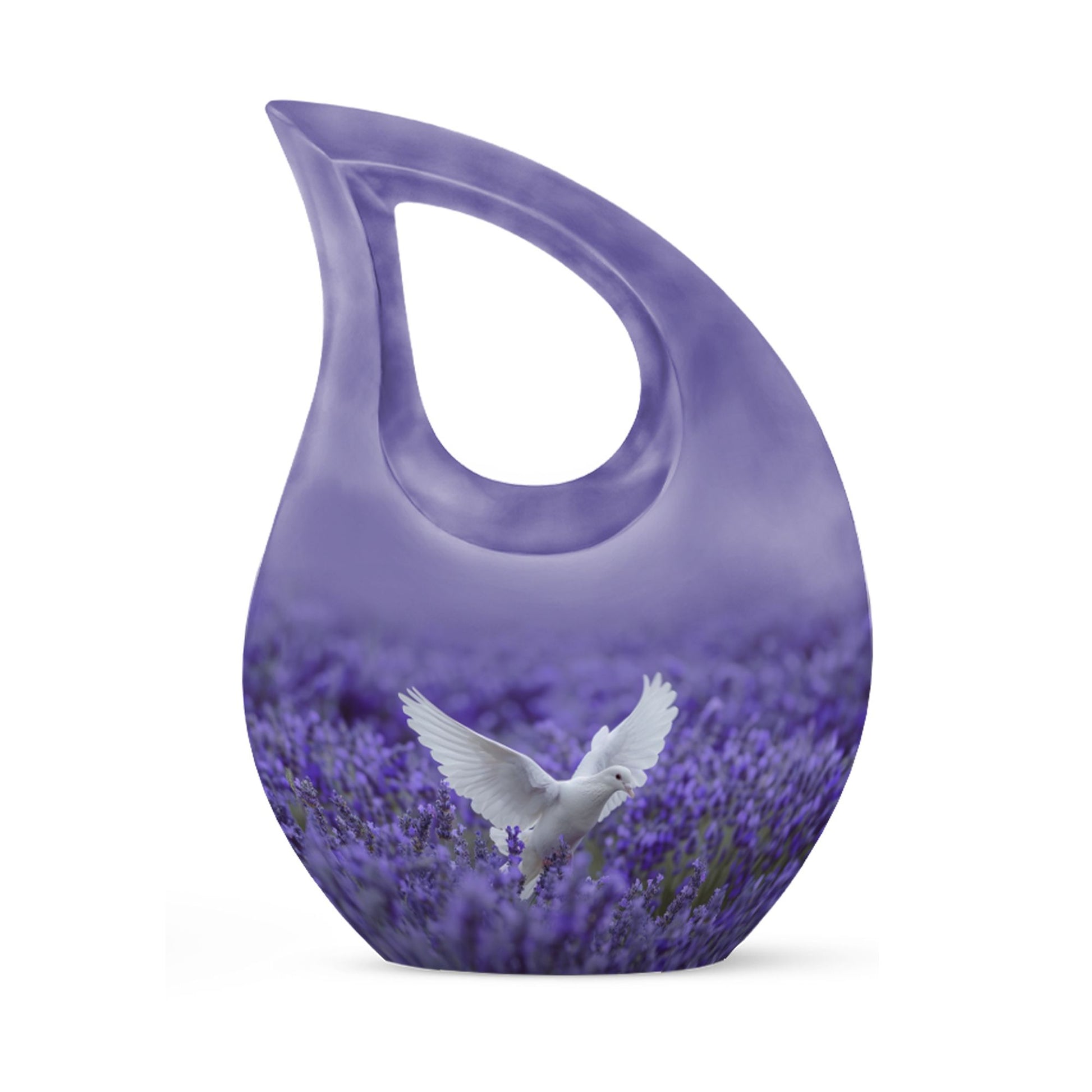 White Dove On Purple Theme 3 Inch Keepsake