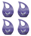 White Dove On Purple Theme 3 Inch Keepsake Pack of 4