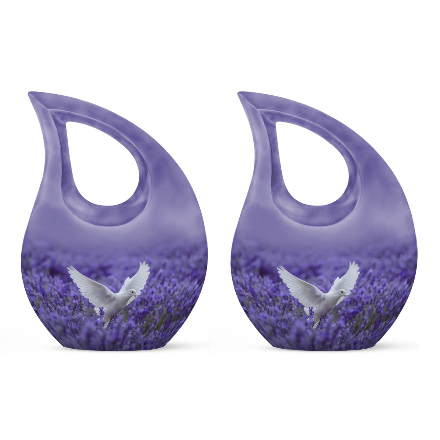 White Dove On Purple Theme 3 Inch Keepsake Pack of 2