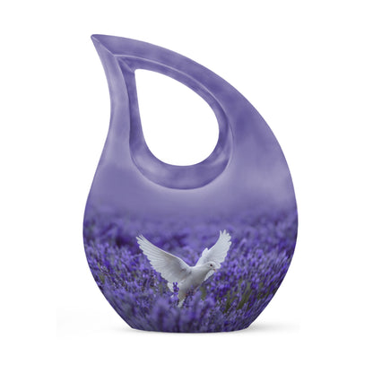 mom urn with a cross drop design