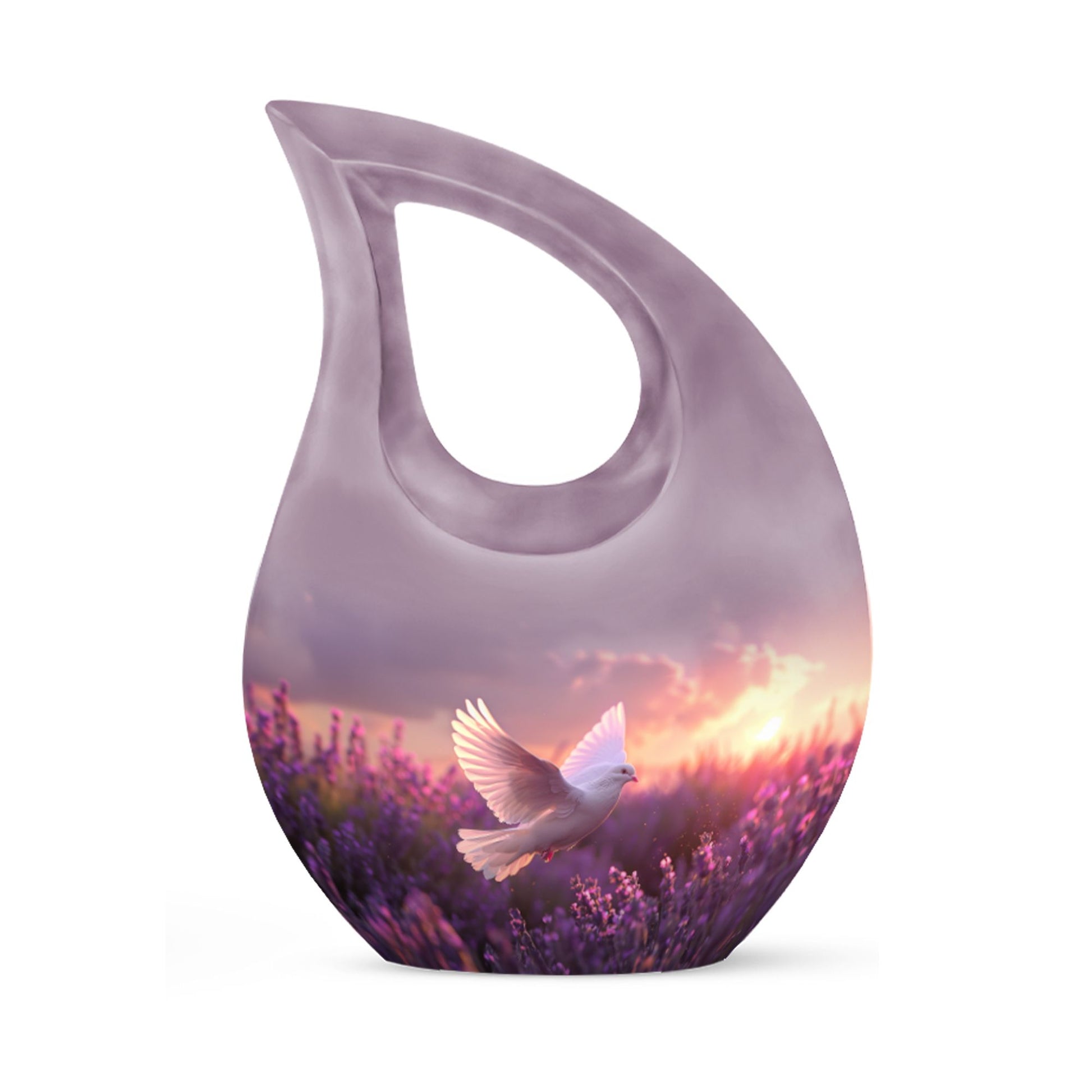 White Dove On Purple Theme 3 Inch Keepsake