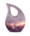 White Dove on Purple Urn