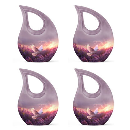 White Dove on Purple Urn
