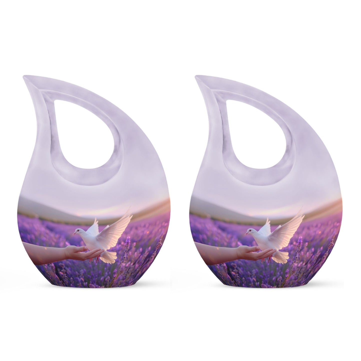 White Dove On Purple Urn