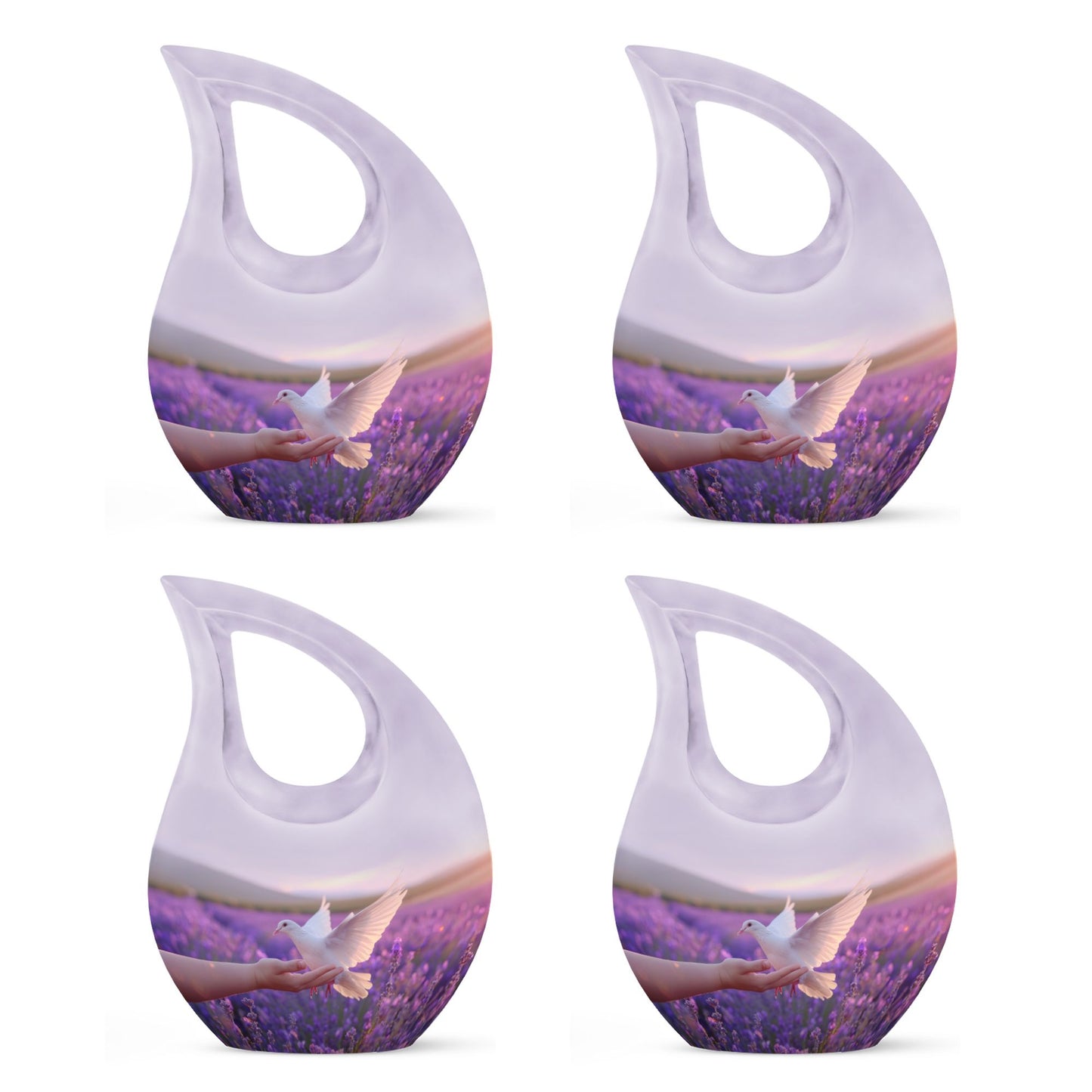 White Dove On Purple Urn
