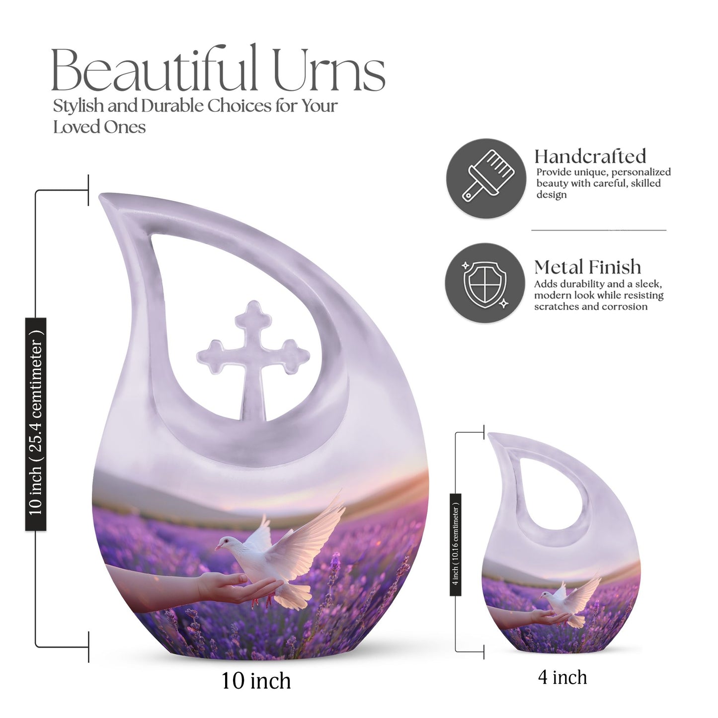White Dove On Purple Urn