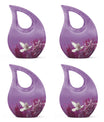 White Dove On Purple Theme 3 Inch Keepsake Pack of 4