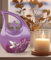 White dove on purple Urn