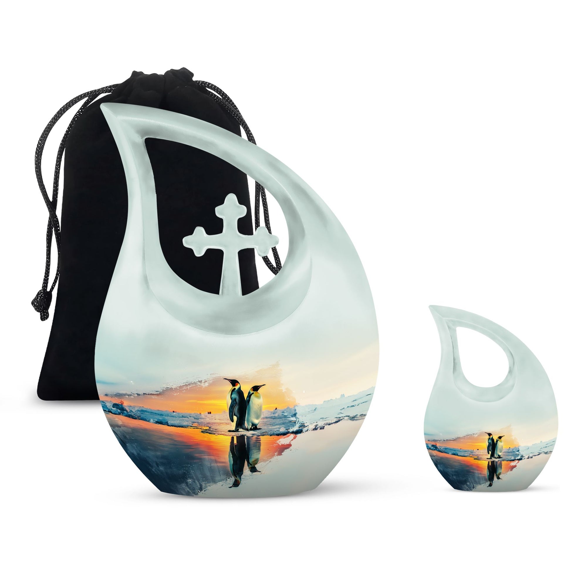 Penguin Theme Large Urn With 1 Keepsake Urn