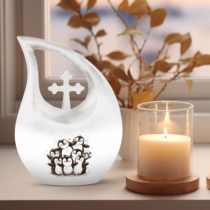 Penguin Themed Cremation Urn for adults
