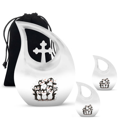 Personalized Penguin Cremation Urn for Adults - 10-inch, 200 cu in - Yatskia
