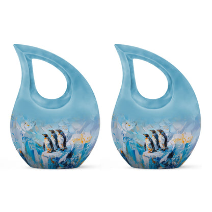 Cross Drop Penguin Urn