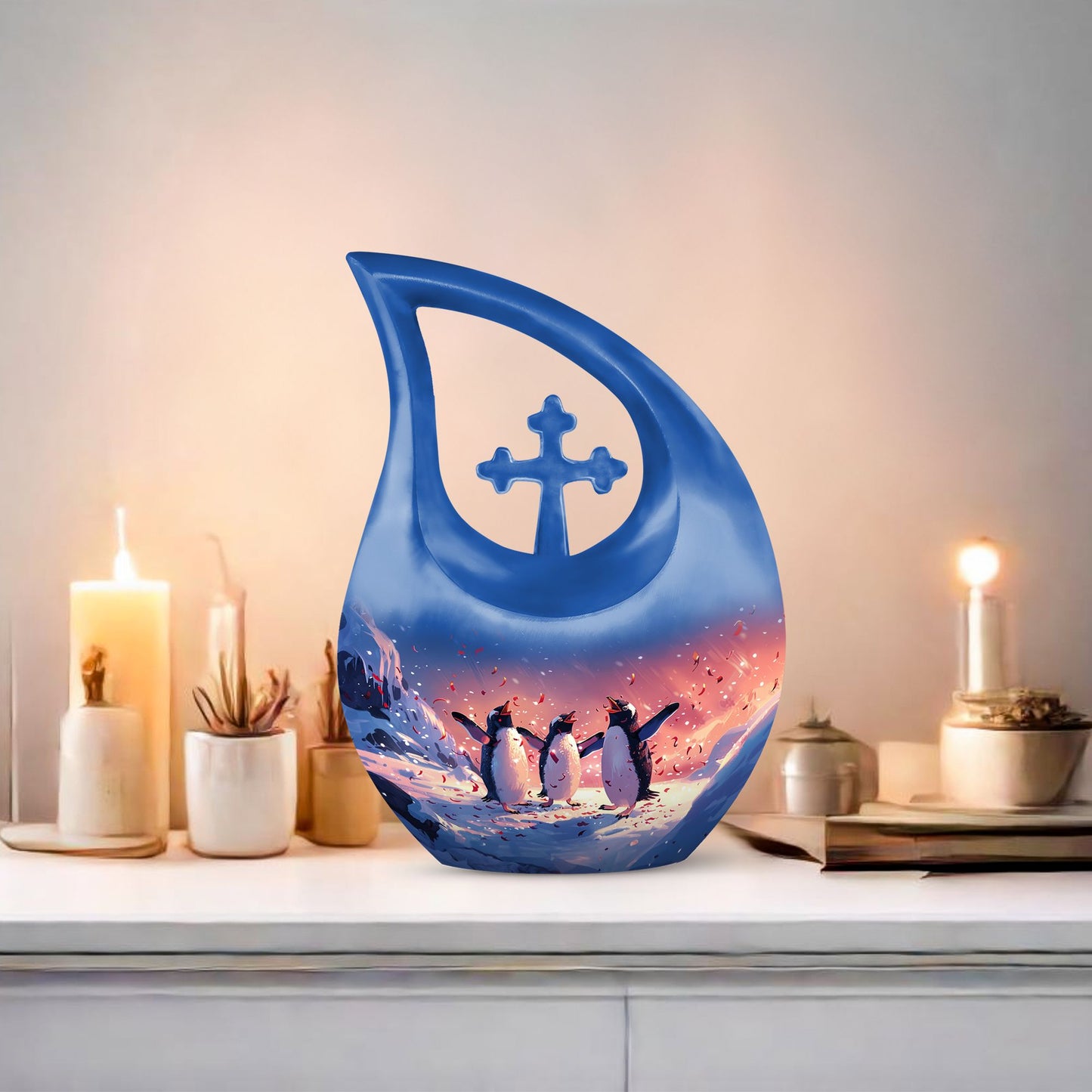 Penguin themed extra-large Urn
