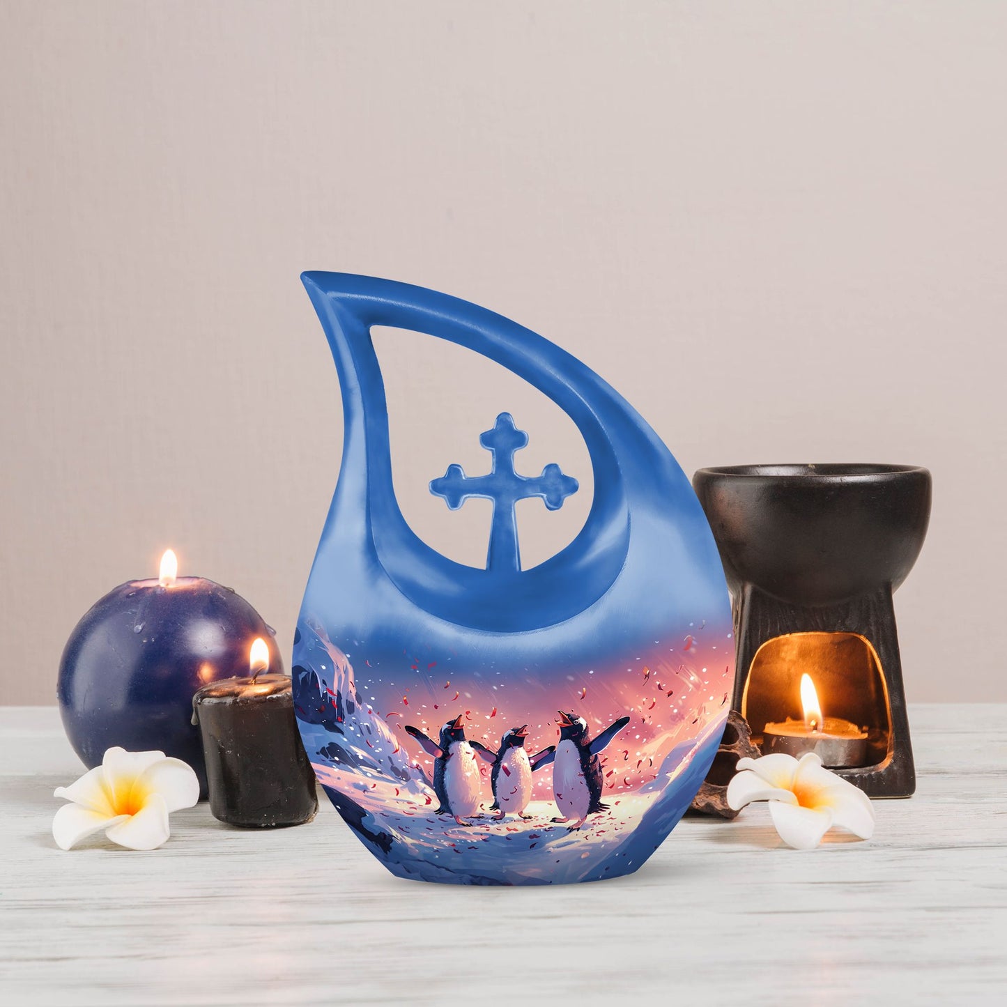 Penguin themed extra-large Urn