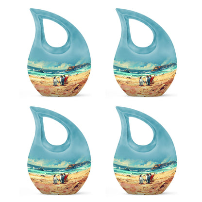 Penguin themed Cross Drop Urn