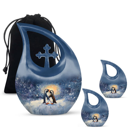 Personalized Penguin Keepsake Urn for Human Ashes - 10-inch, 200 cu in - Yatskia