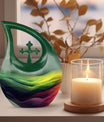 Abstract Cross Drop Medium Size Memorial Urn