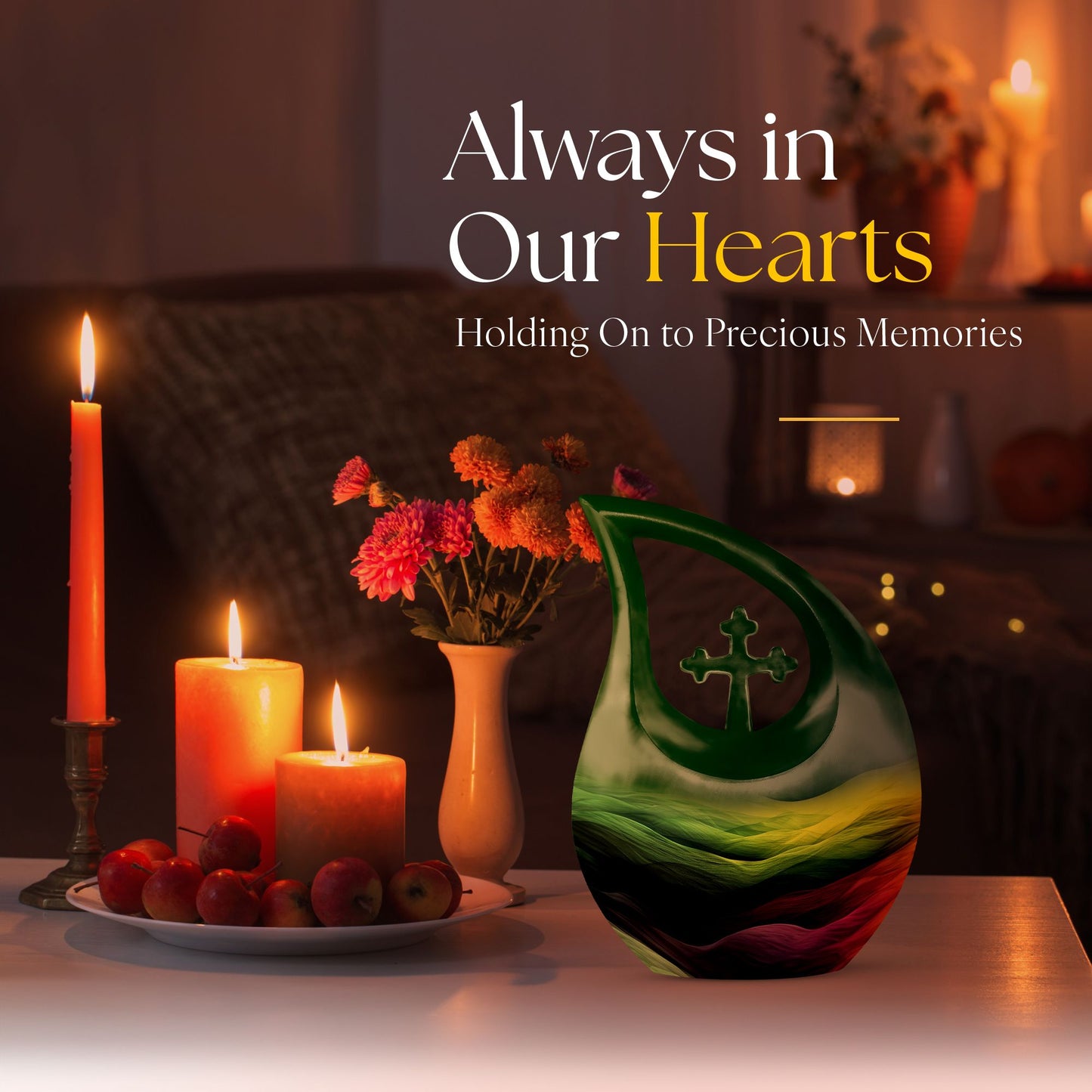 Abstract Cross Drop Medium Size Memorial Urn