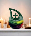Abstract Cross Drop Medium Size Memorial Urn