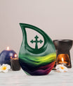 Abstract Cross Drop Medium Size Memorial Urn